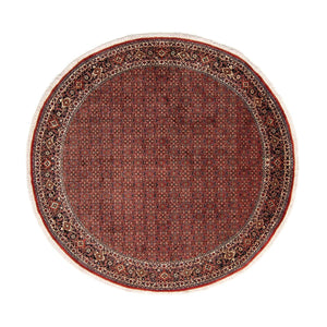 Tapis persan - Bidjar ronde  - 250 x 250 cm - rouge foncé