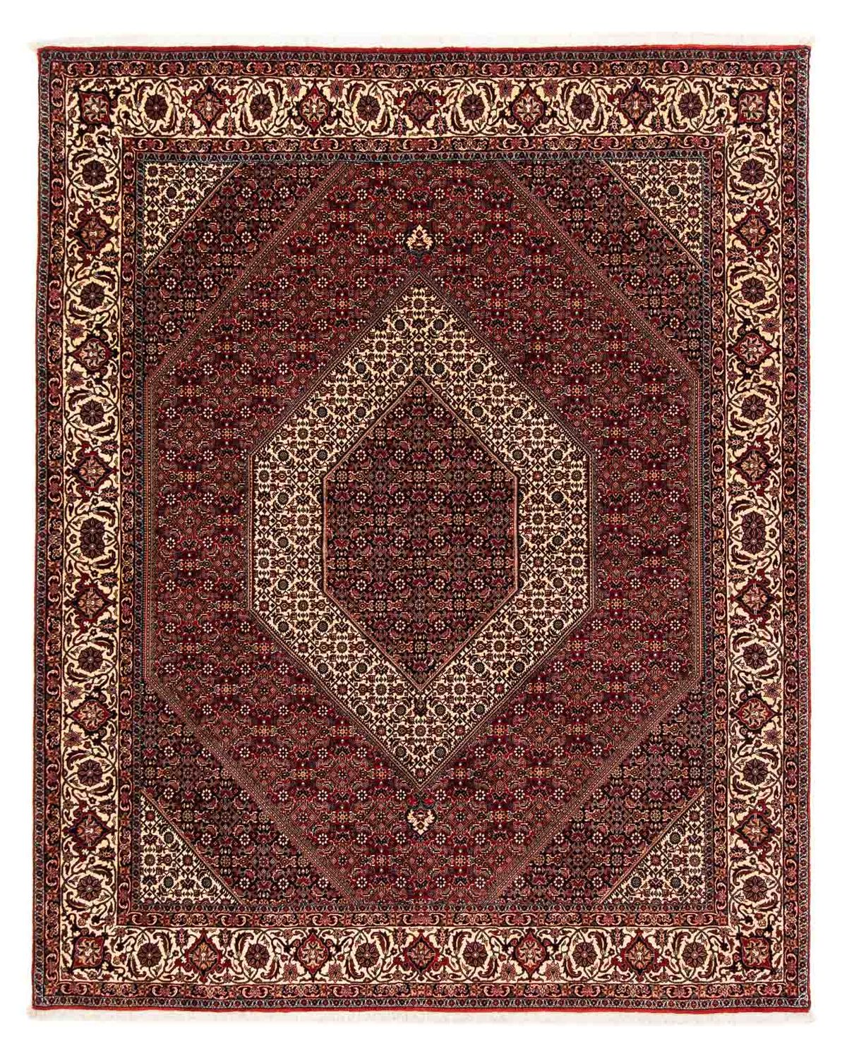 Tapis persan - Bidjar - 254 x 205 cm - rouge foncé