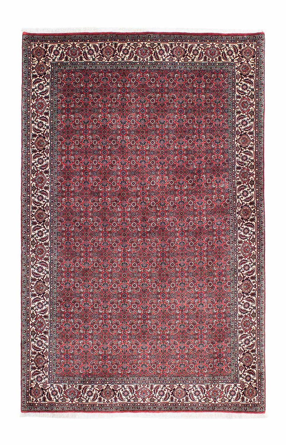 Tapis persan - Bidjar - 204 x 129 cm - rouge clair