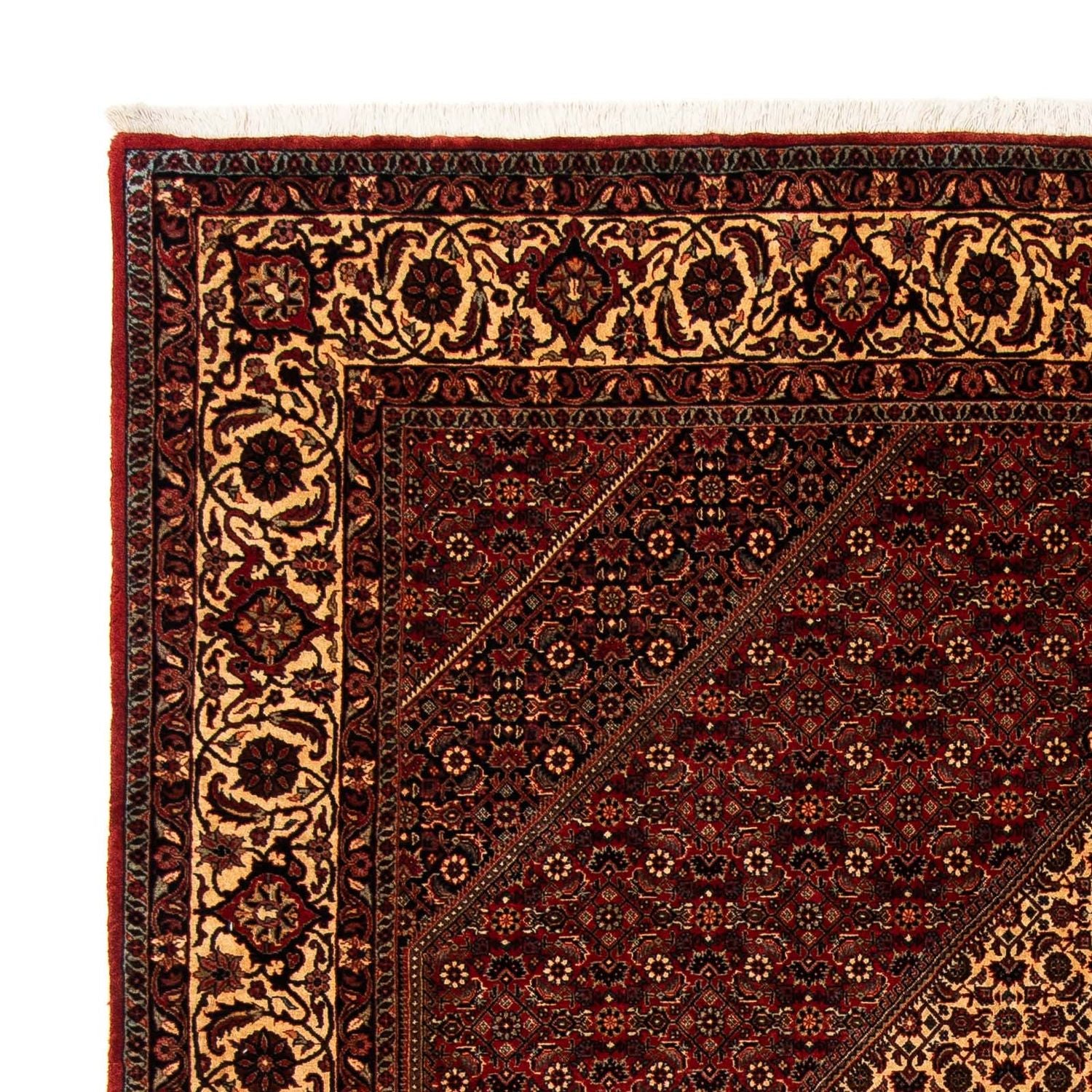 Tapis persan - Bidjar - 255 x 205 cm - rouge foncé