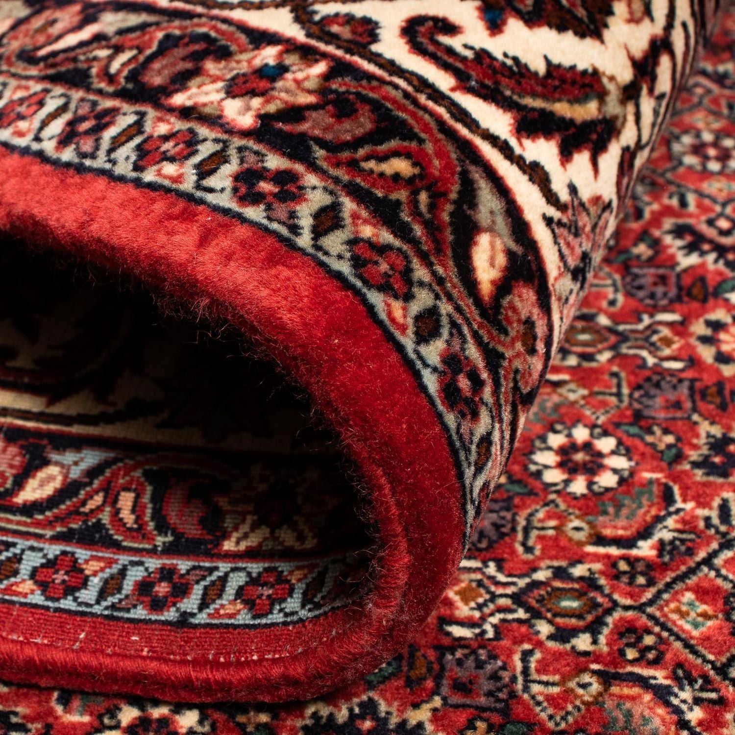 Tapis persan - Bidjar - 255 x 205 cm - rouge foncé