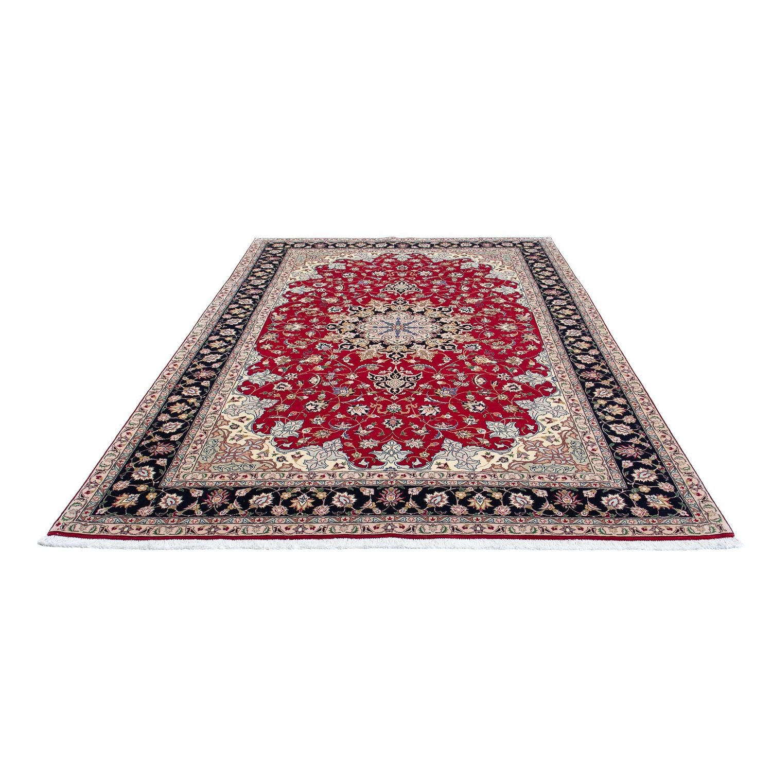 Tapis persan - Tabriz - Royal - 302 x 203 cm - rouge foncé