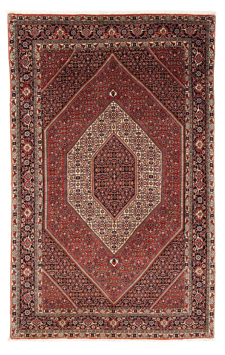 Tapis persan - Bidjar - 244 x 153 cm - rouge foncé