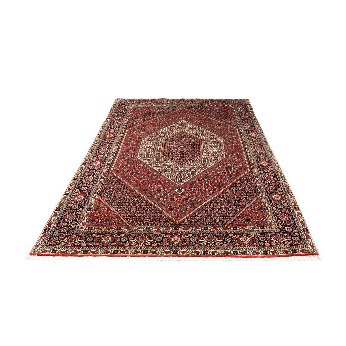 Tapis persan - Bidjar - 244 x 153 cm - rouge foncé
