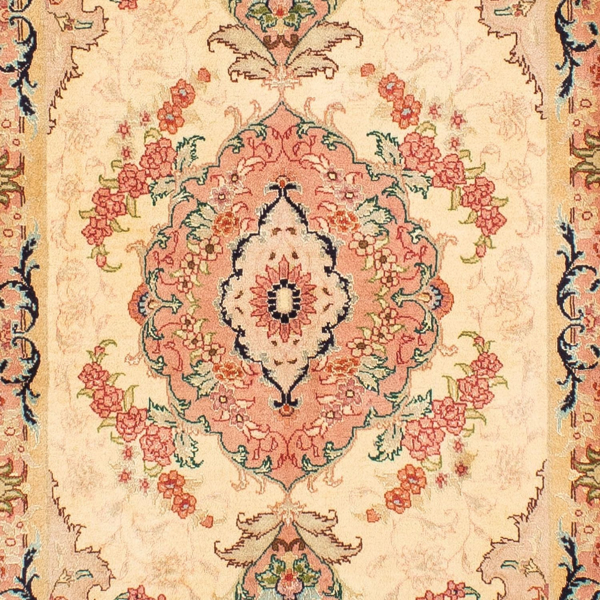 Tapis de couloir Tapis persan - Tabriz - Royal - 295 x 78 cm - marron clair