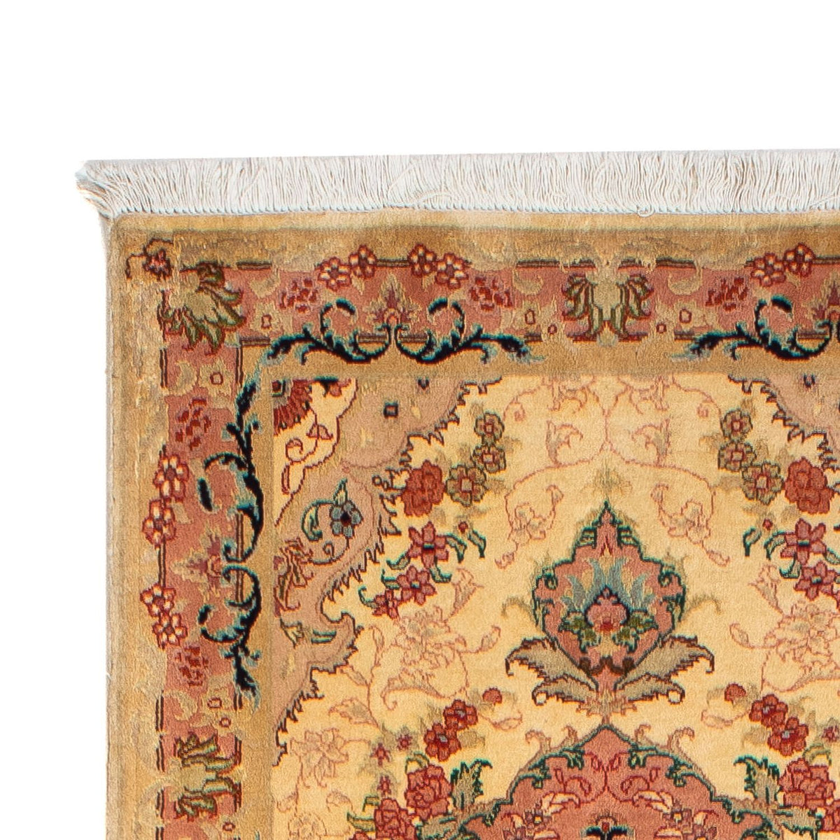Tapis de couloir Tapis persan - Tabriz - Royal - 295 x 78 cm - marron clair