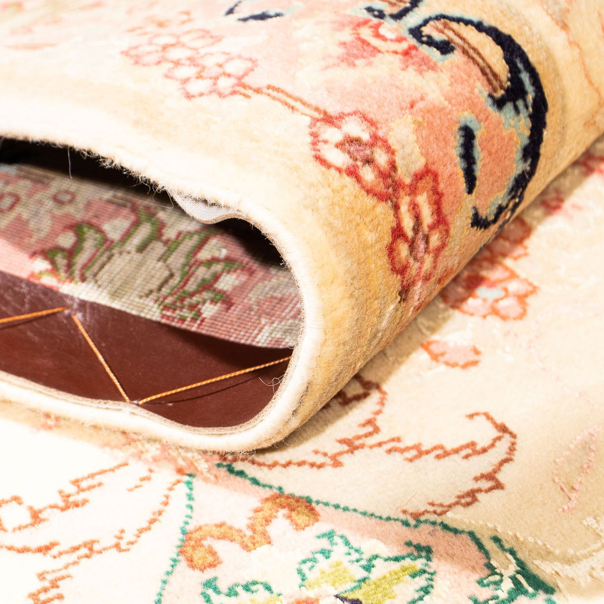 Tapis de couloir Tapis persan - Tabriz - Royal - 295 x 78 cm - marron clair