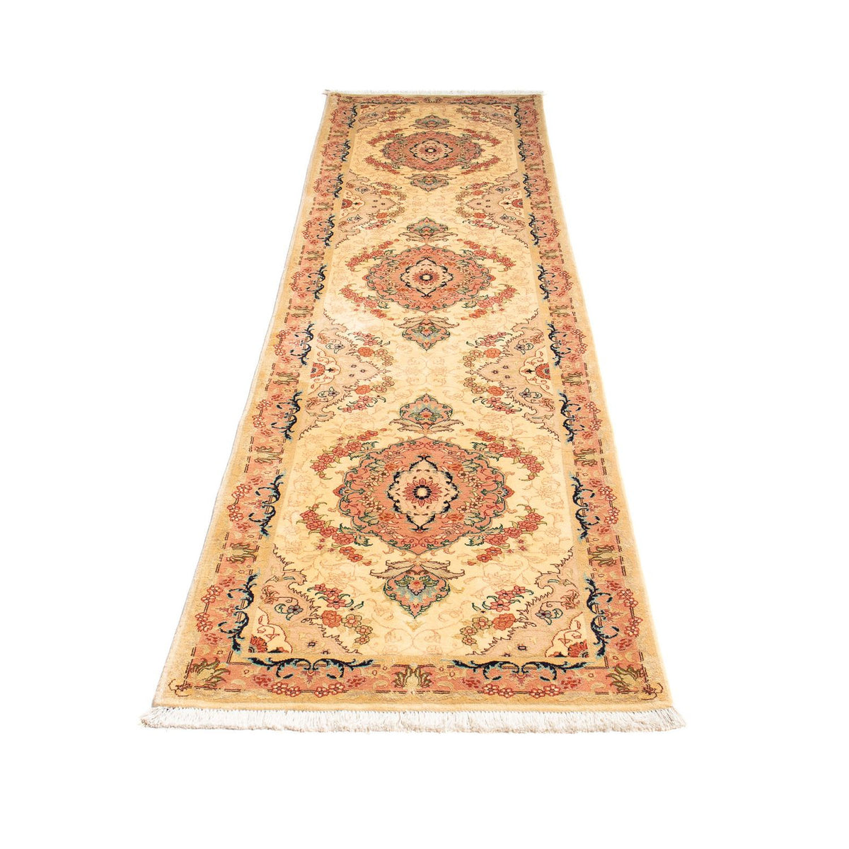 Tapis de couloir Tapis persan - Tabriz - Royal - 295 x 78 cm - marron clair