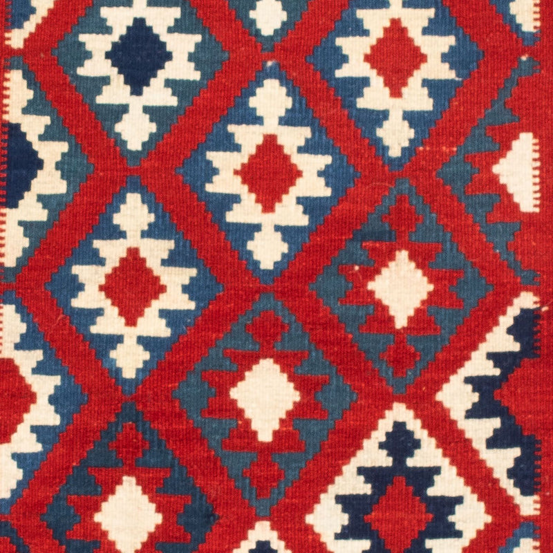 Tapis Kelim - Oriental carré  - 104 x 103 cm - rouge foncé