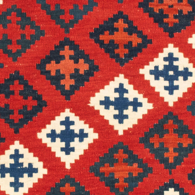 Tapis Kelim - Oriental carré  - 104 x 102 cm - rouge foncé