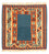 Tapis Kelim - Oriental carré  - 102 x 102 cm - bleu foncé