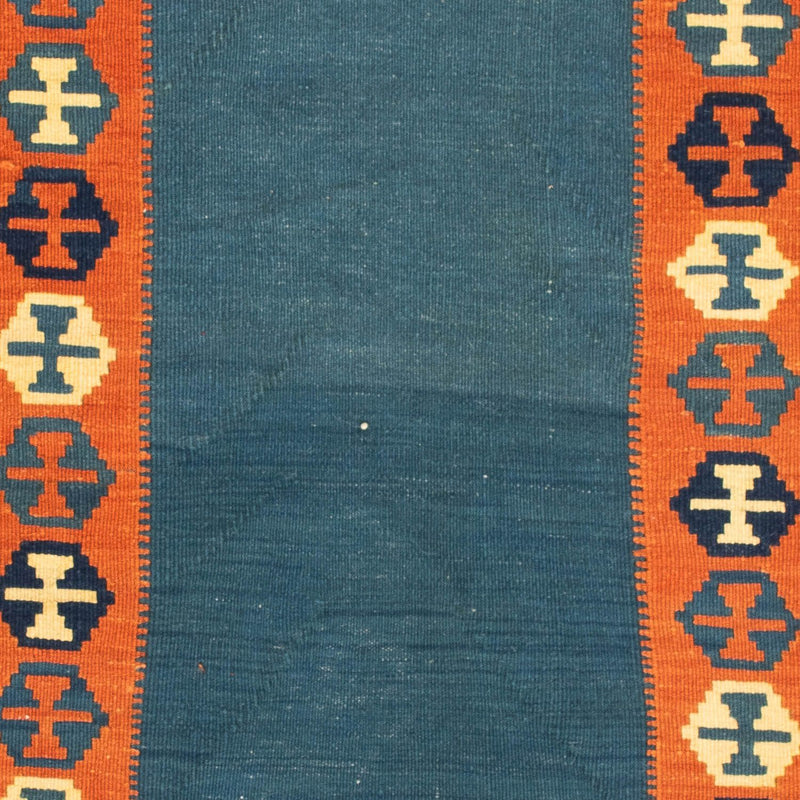 Tapis Kelim - Oriental carré  - 102 x 102 cm - bleu foncé
