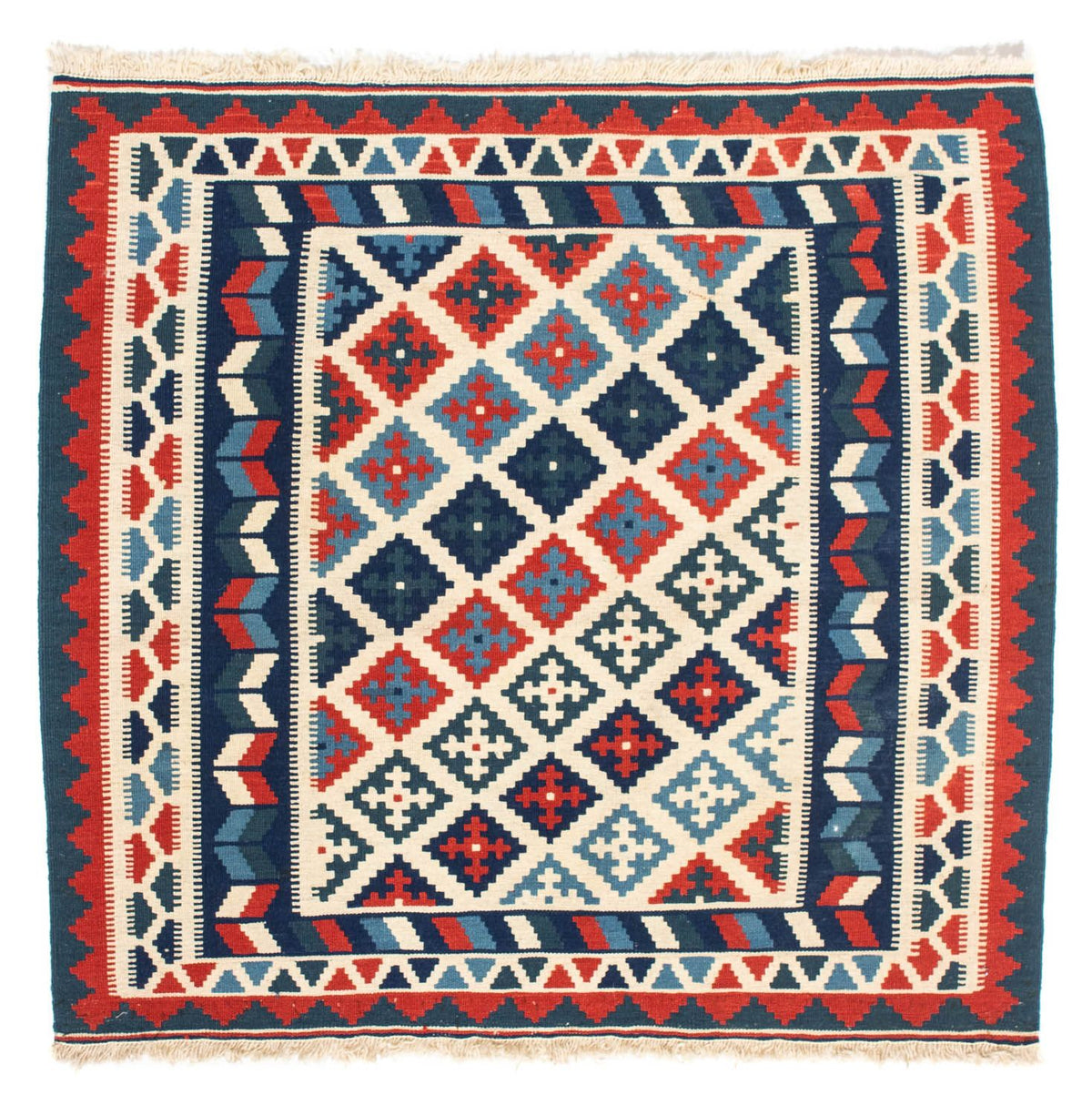 Tapis Kelim - Oriental carré  - 100 x 100 cm - beige