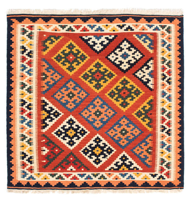 Tapis Kelim - Oriental carré  - 106 x 104 cm - rouge