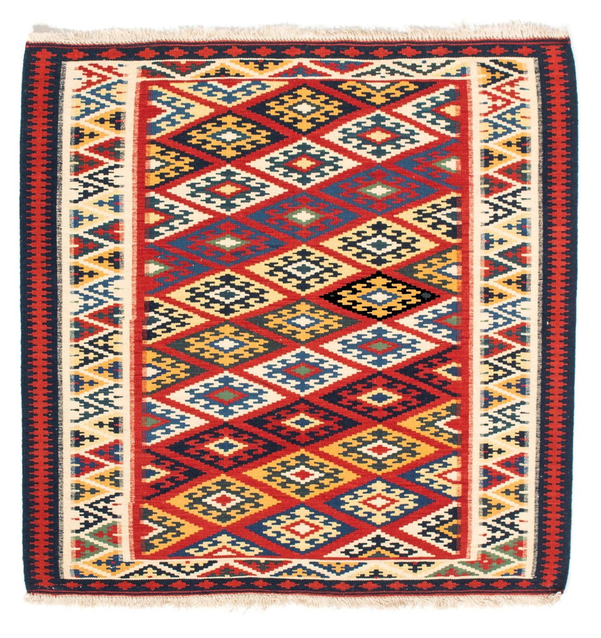 Tapis Kelim - Oriental carré  - 104 x 103 cm - multicolore