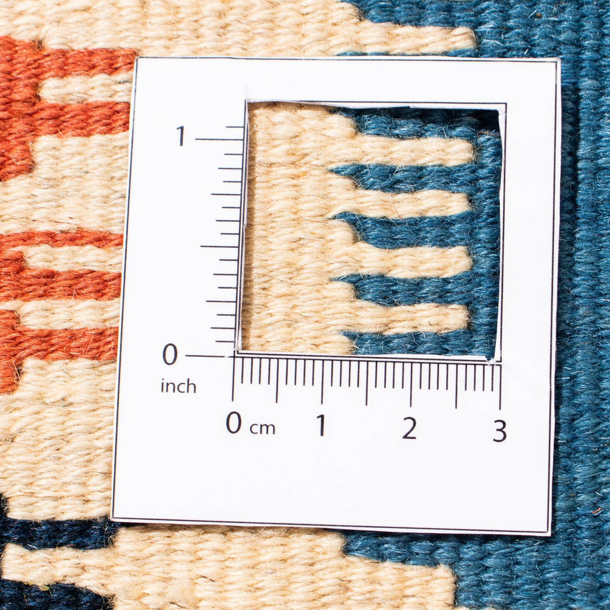 Tapis Kelim - Oriental carré  - 103 x 100 cm - bleu