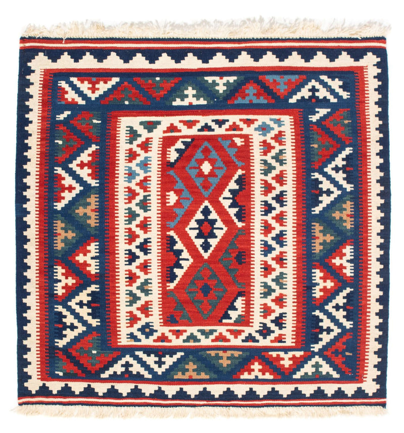 Tapis Kelim - Oriental carré  - 98 x 93 cm - bleu foncé