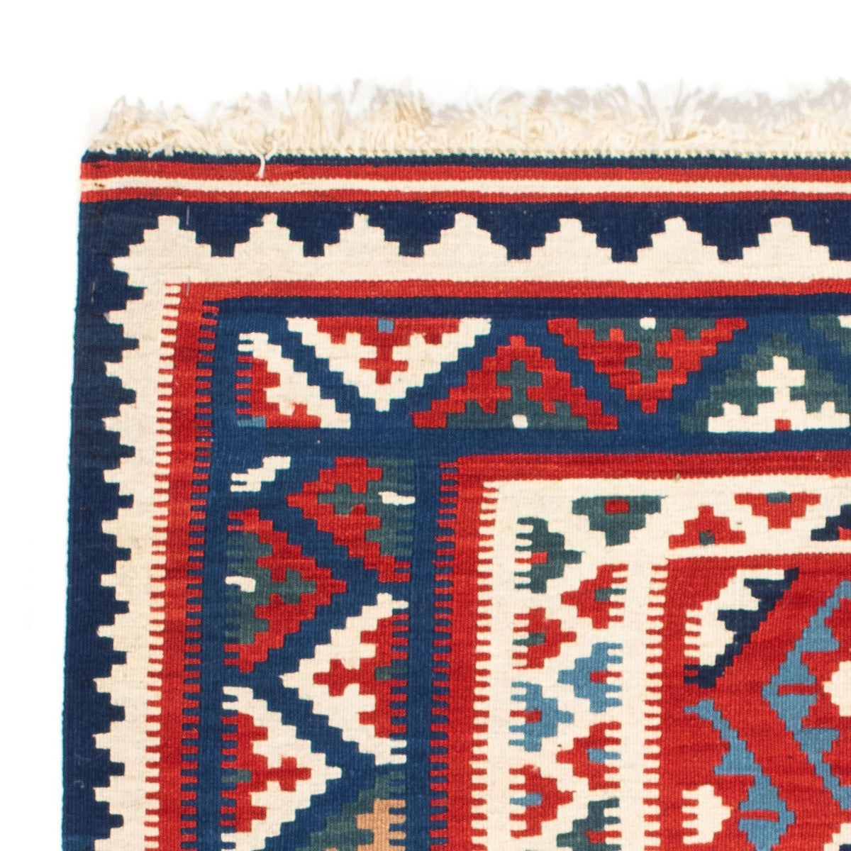 Tapis Kelim - Oriental carré  - 98 x 93 cm - bleu foncé