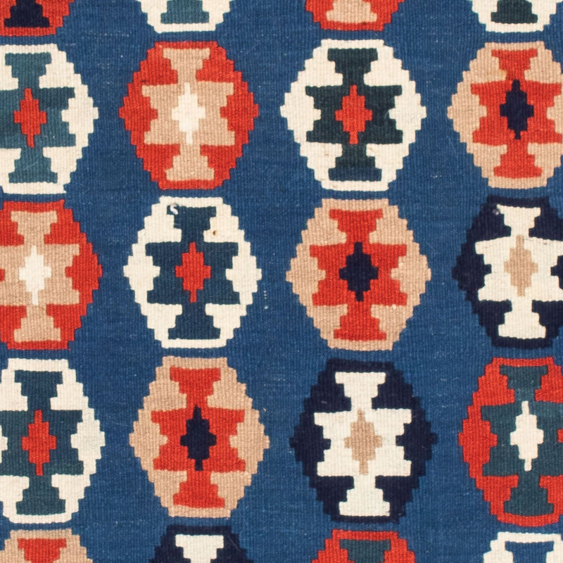 Tapis Kelim - Oriental carré  - 103 x 100 cm - bleu foncé