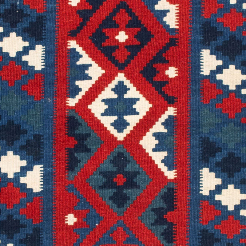 Tapis Kelim - Oriental carré  - 103 x 100 cm - bleu foncé