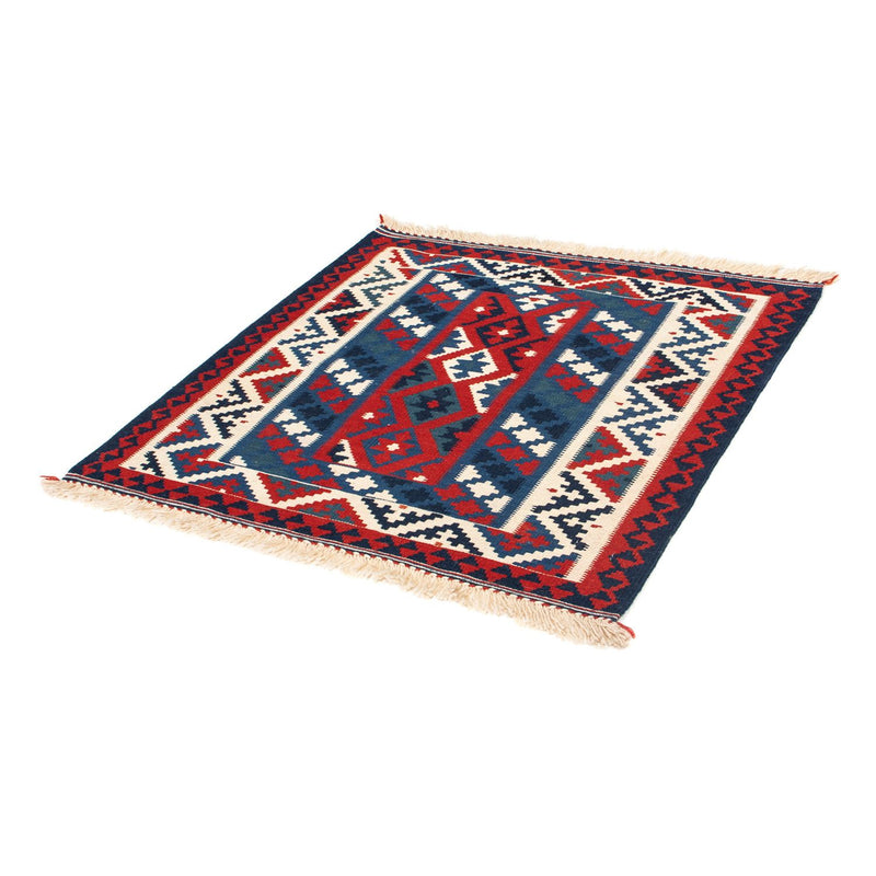 Tapis Kelim - Oriental carré  - 103 x 100 cm - bleu foncé