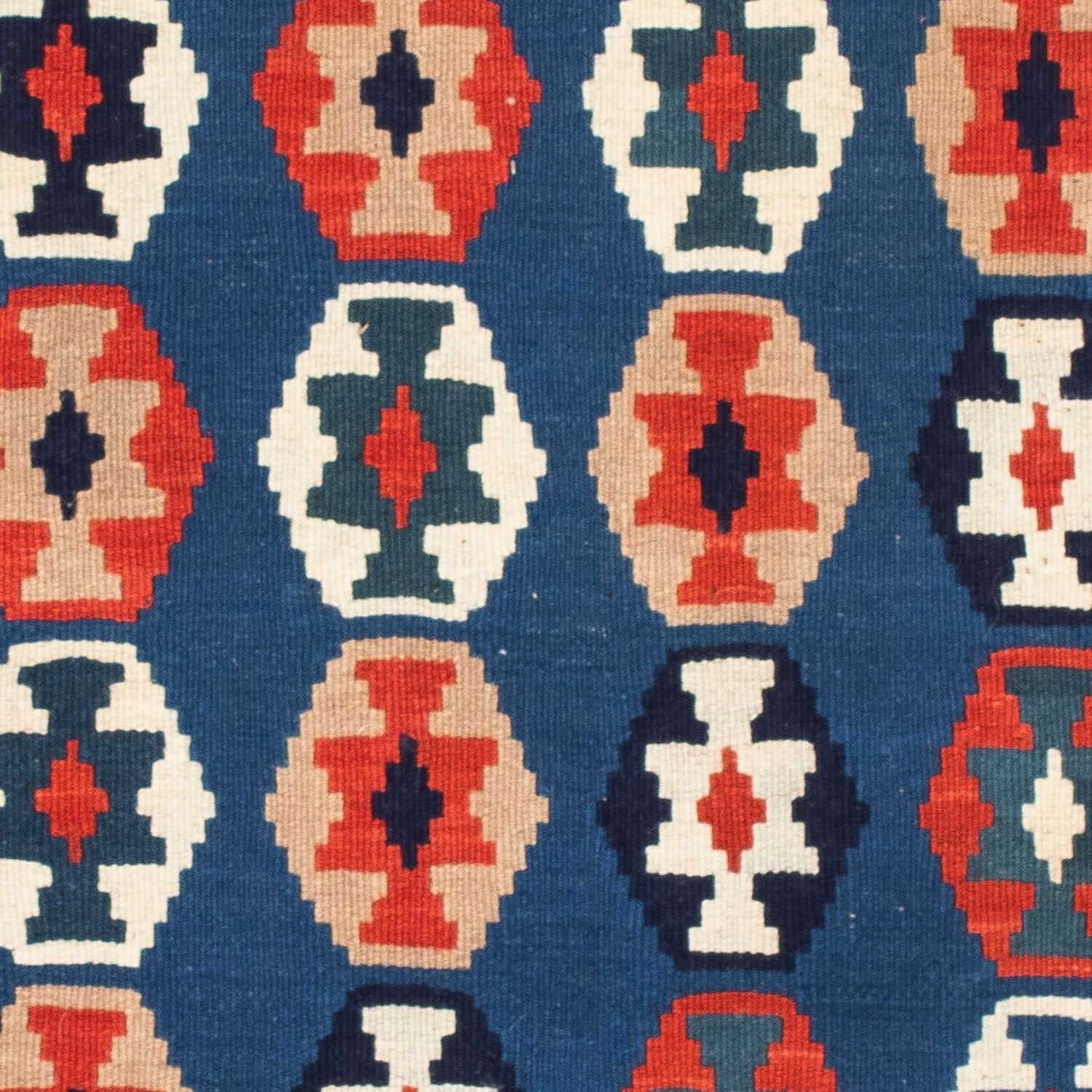 Tapis Kelim - Oriental carré  - 103 x 102 cm - bleu foncé