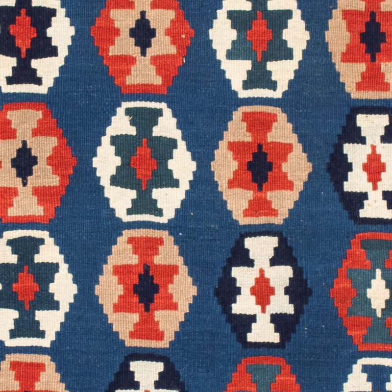 Tapis Kelim - Oriental carré  - 103 x 102 cm - bleu foncé