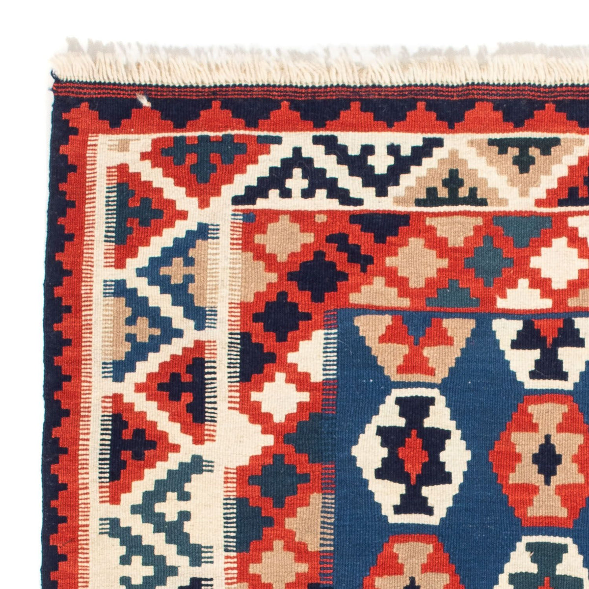 Tapis Kelim - Oriental carré  - 103 x 102 cm - bleu foncé