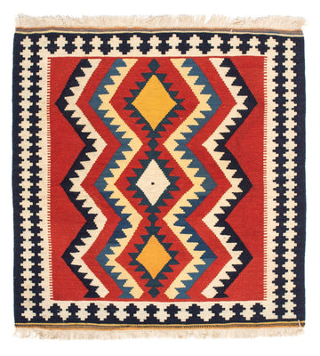 Tapis Kelim - Oriental carré  - 100 x 97 cm - rouge
