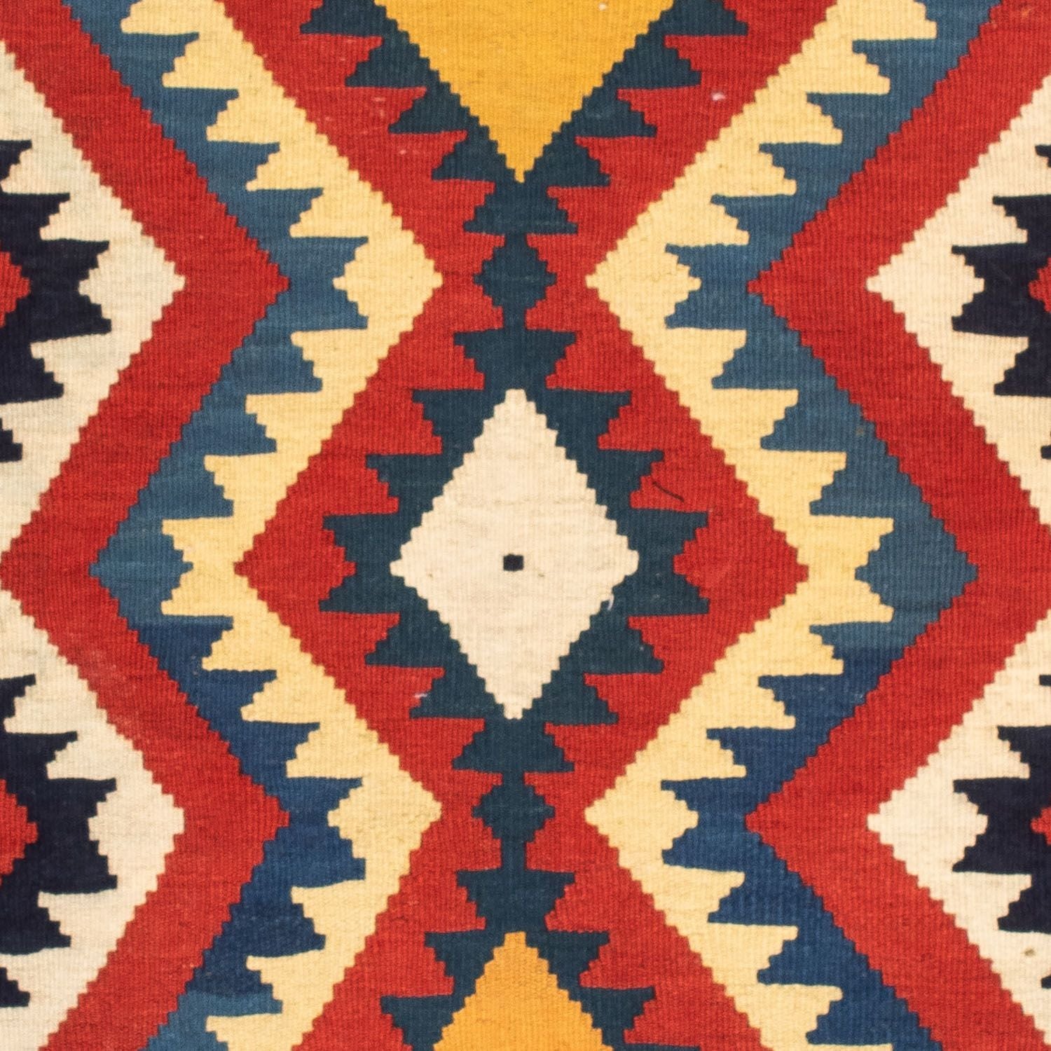 Tapis Kelim - Oriental carré  - 100 x 97 cm - rouge