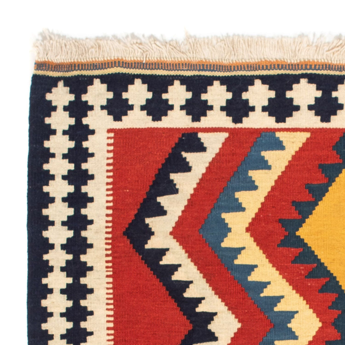 Tapis Kelim - Oriental carré  - 100 x 97 cm - rouge