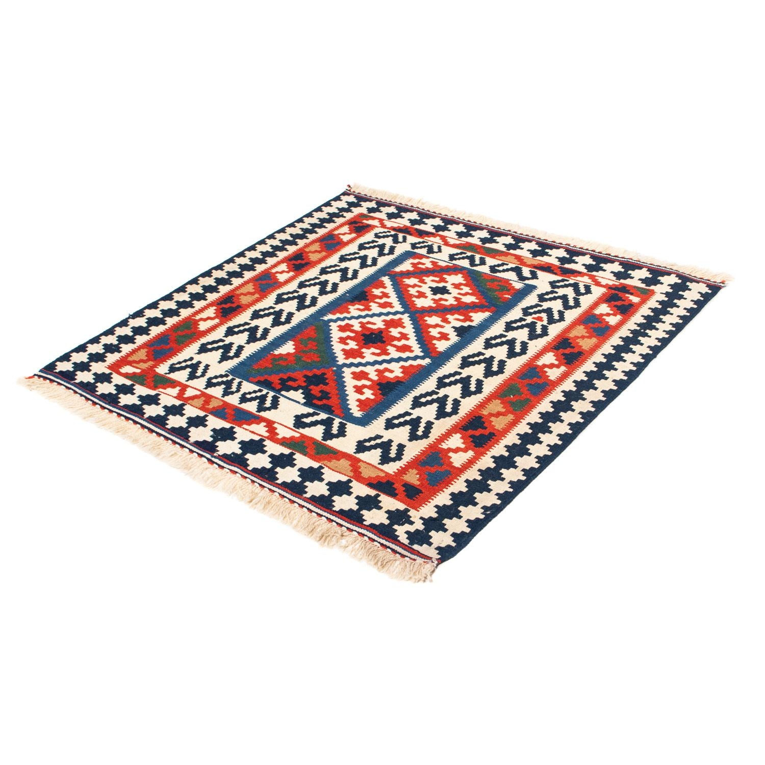 Tapis Kelim - Oriental carré  - 102 x 96 cm - multicolore