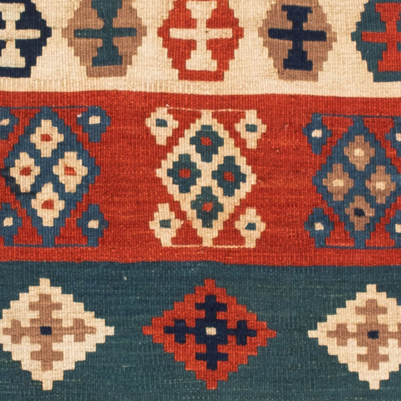 Tapis Kelim - Oriental carré  - 102 x 100 cm - bleu
