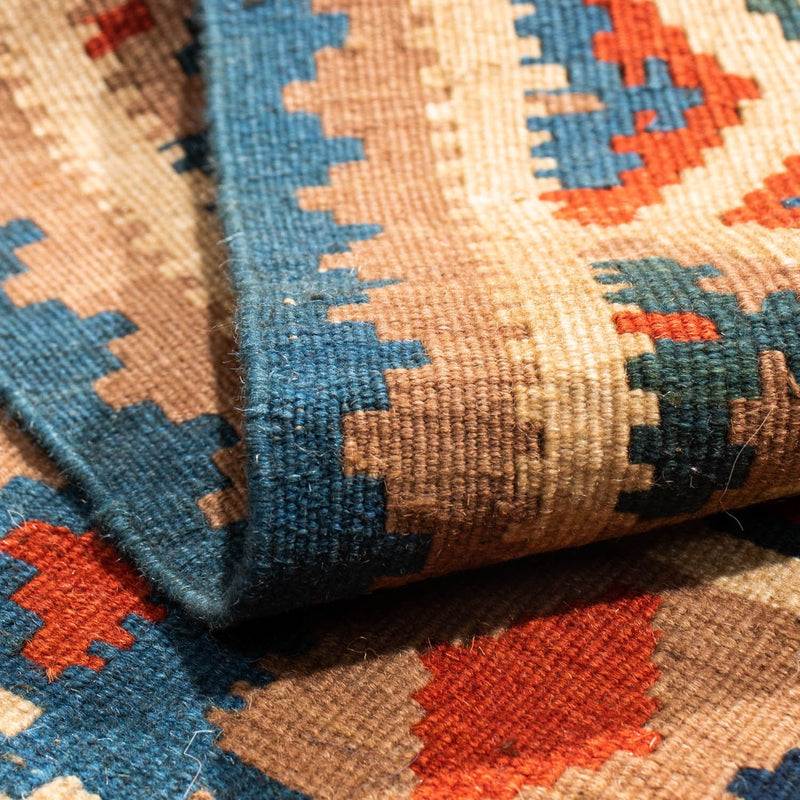 Tapis Kelim - Oriental carré  - 102 x 100 cm - bleu