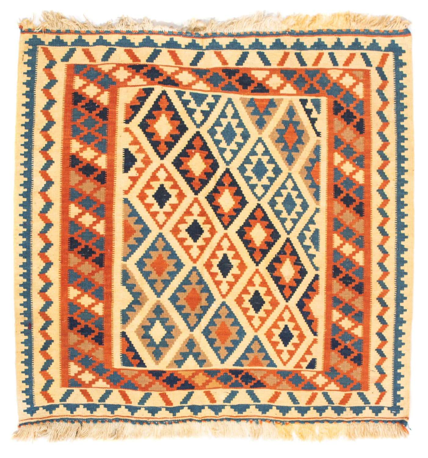 Tapis Kelim - Oriental carré  - 103 x 100 cm - beige