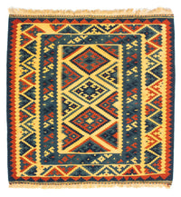 Tapis Kelim - Oriental carré  - 102 x 101 cm - multicolore