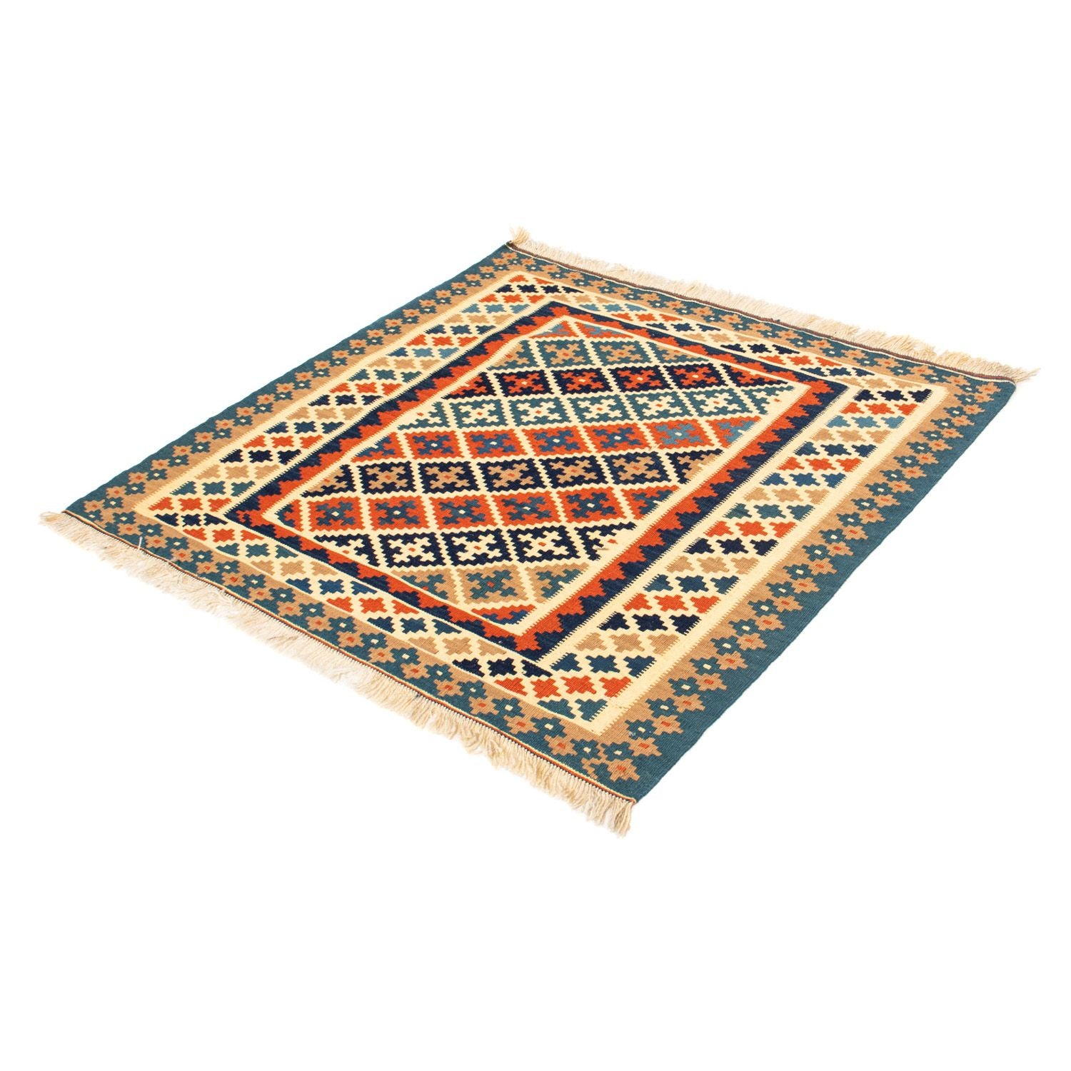 Tapis Kelim - Oriental carré  - 107 x 101 cm - beige