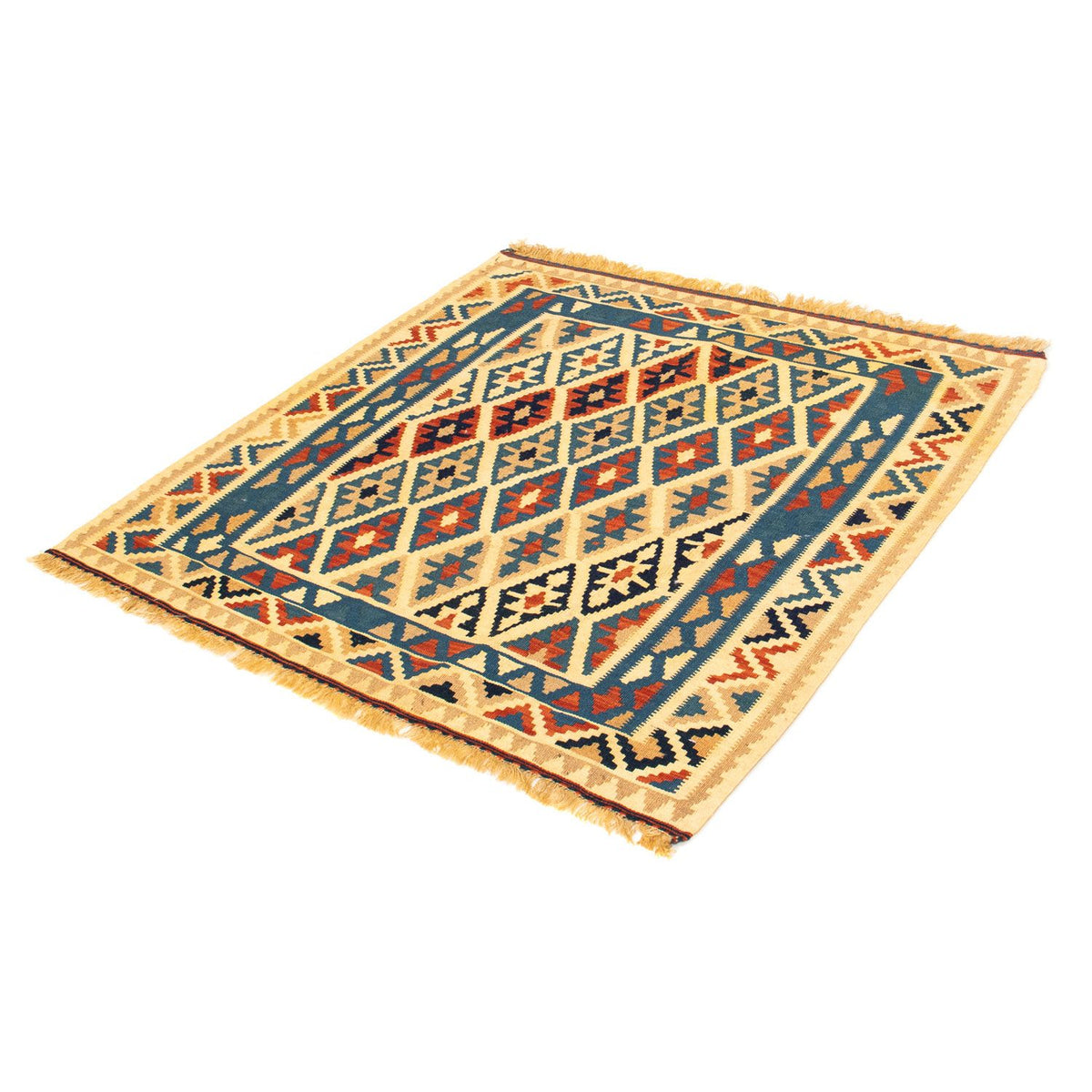 Tapis Kelim - Oriental carré  - 105 x 102 cm - multicolore