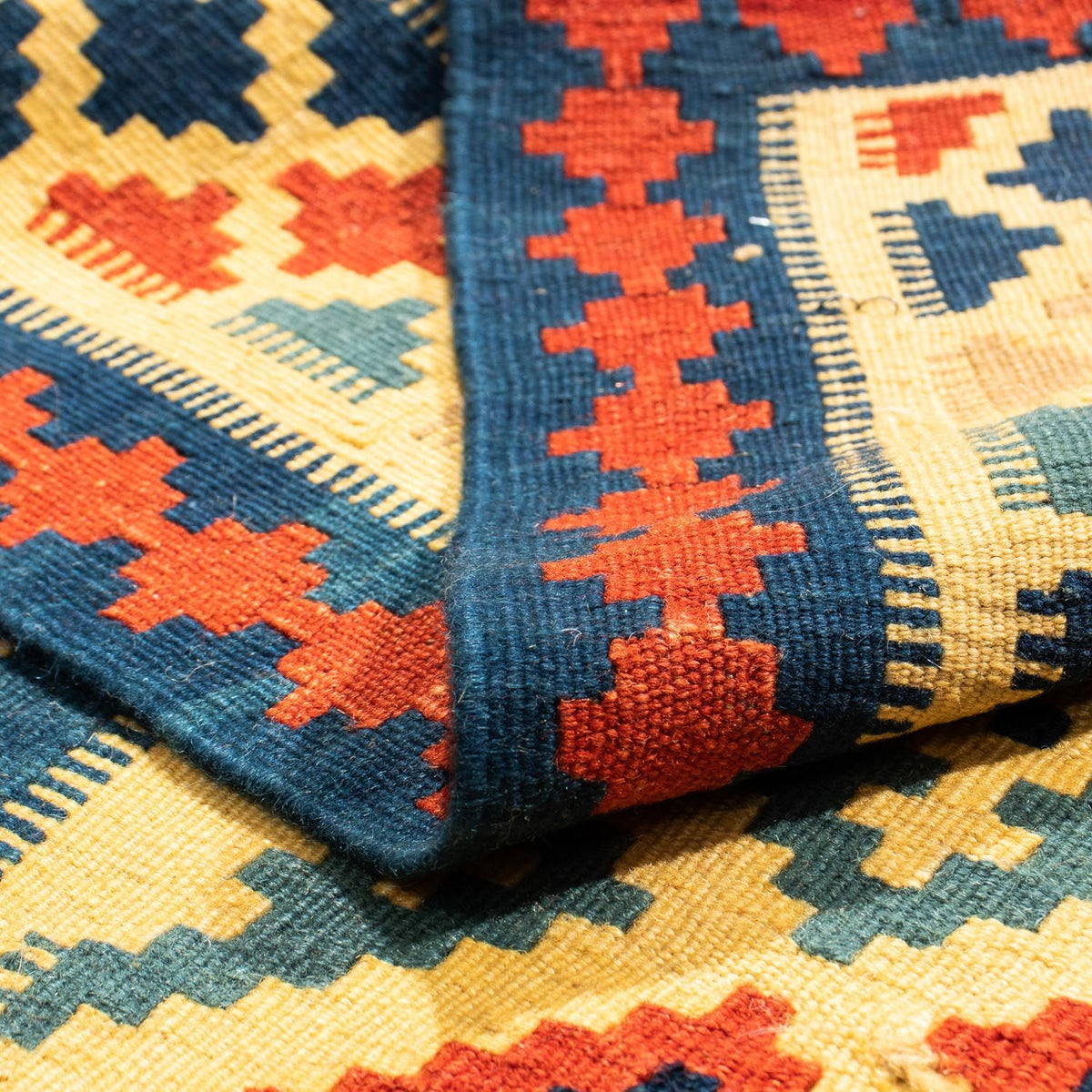 Tapis Kelim - Oriental carré  - 105 x 102 cm - multicolore