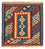 Tapis Kelim - Oriental carré  - 100 x 100 cm - bleu foncé
