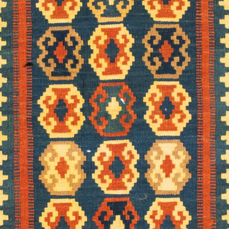 Tapis Kelim - Oriental carré  - 100 x 98 cm - bleu foncé