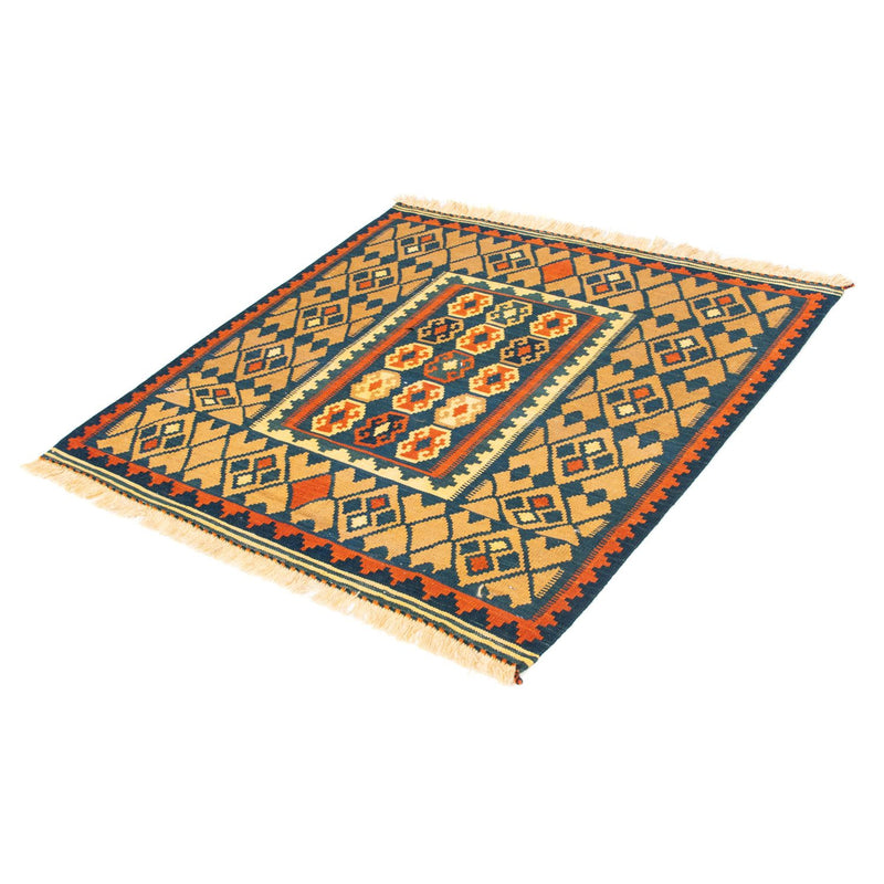 Tapis Kelim - Oriental carré  - 100 x 98 cm - bleu foncé