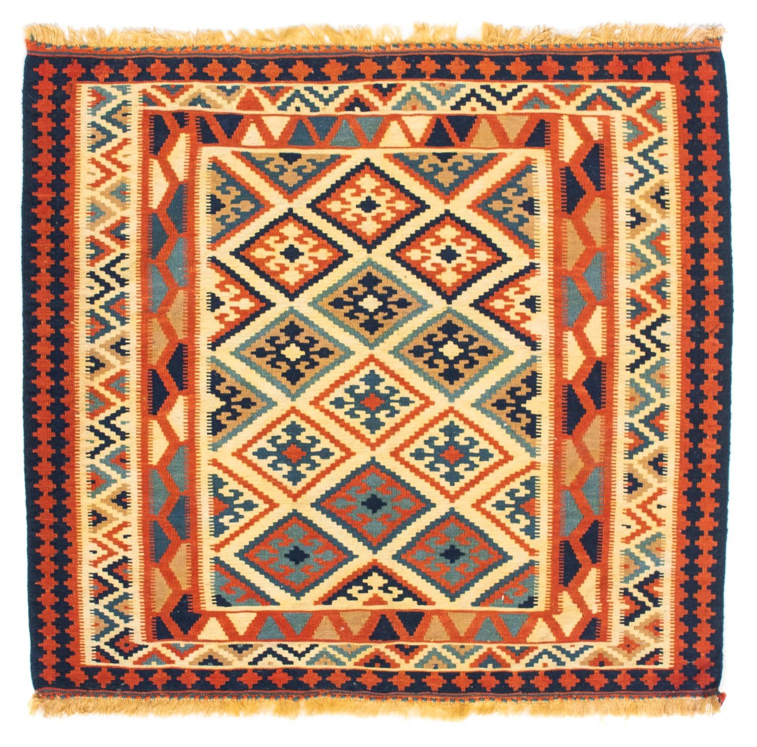 Tapis Kelim - Oriental carré  - 103 x 100 cm - beige