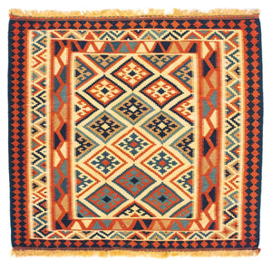 Tapis Kelim - Oriental carré  - 103 x 100 cm - beige