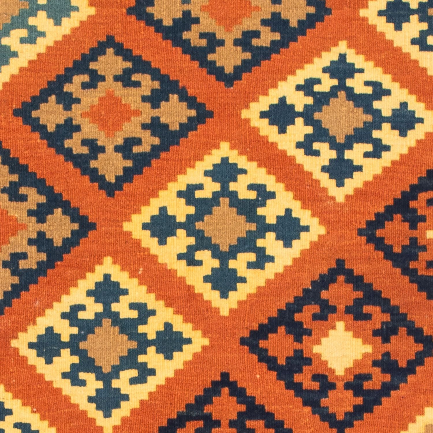 Tapis Kelim - Oriental carré  - 103 x 100 cm - rouille