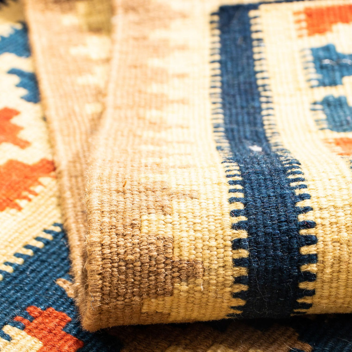 Tapis Kelim - Oriental carré  - 103 x 100 cm - beige