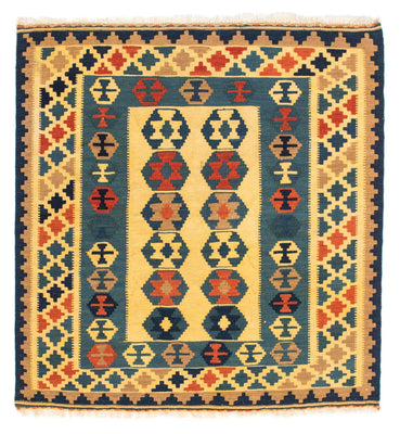 Tapis Kelim - Oriental carré  - 101 x 95 cm - or