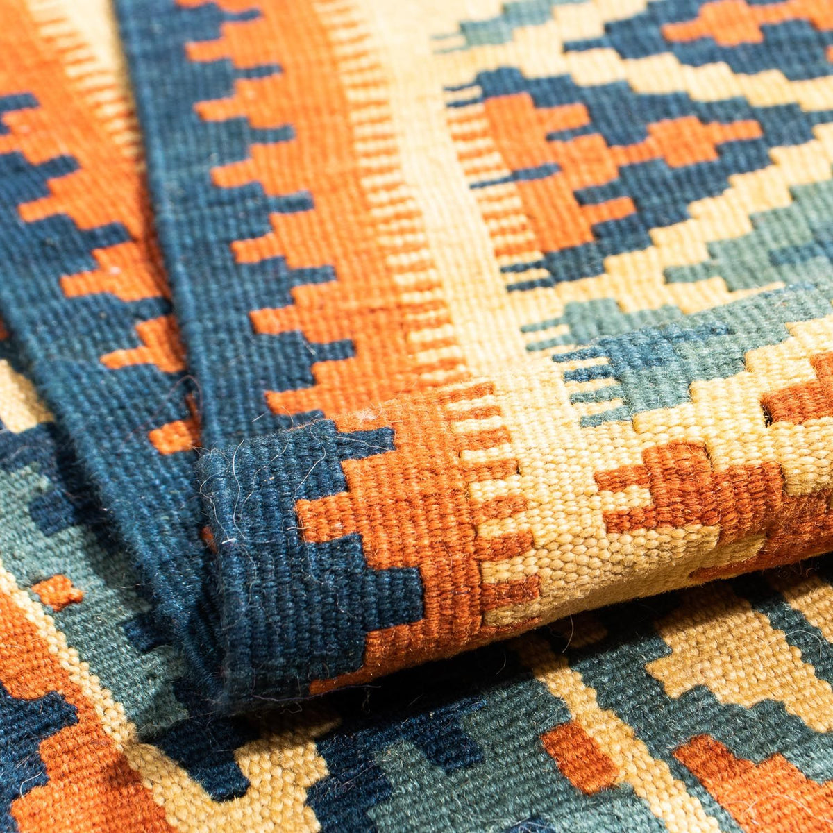 Tapis Kelim - Oriental carré  - 105 x 95 cm - multicolore