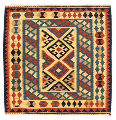 Tapis Kelim - Oriental carré  - 100 x 100 cm - bleu