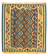 Tapis Kelim - Oriental carré  - 107 x 100 cm - bleu foncé